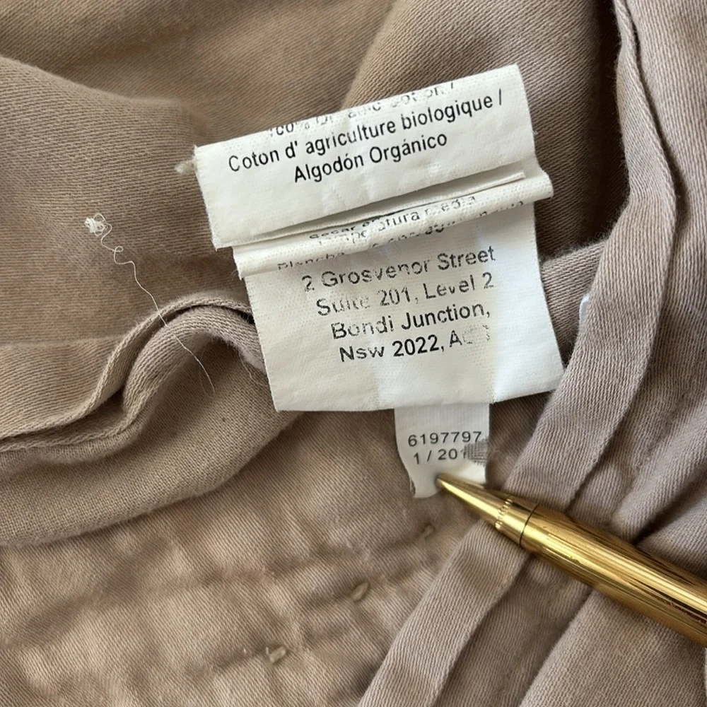 Pottery Barn Beige Textured Organic Thick Cotton Pickstitch King Pillow Sham (1)